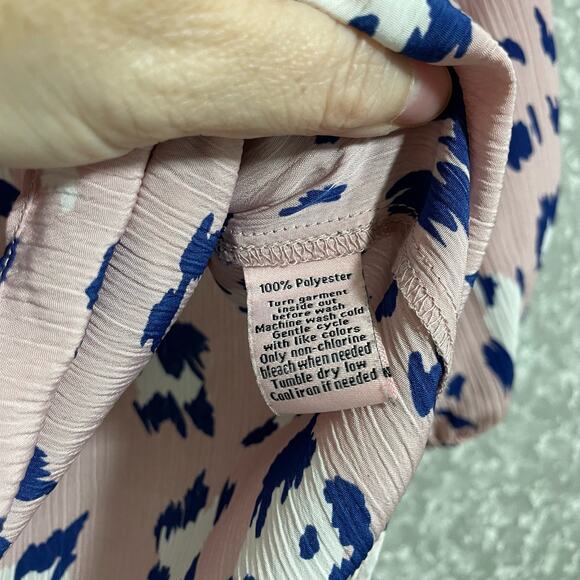 Juicy Couture Women's Pink Leopard Print Peasant Blouse - Size XS - Boho Chic - Picture 5 of 6